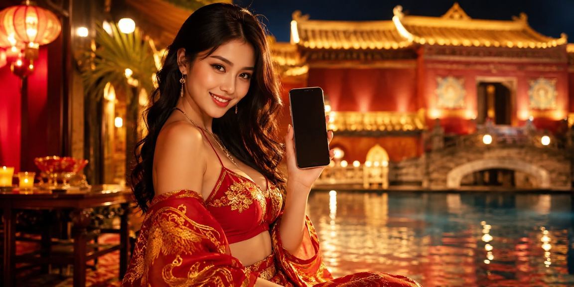 Người dùng đăng ký nhận thưởng tại khu chợ đêm Huế với không khí lễ hội rực rỡ